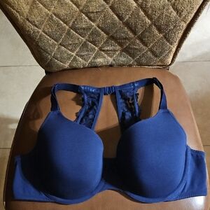 Cacique Lane Bryant Lightly Lined T-Shirt Racerback Underwire Floral Lace Bra